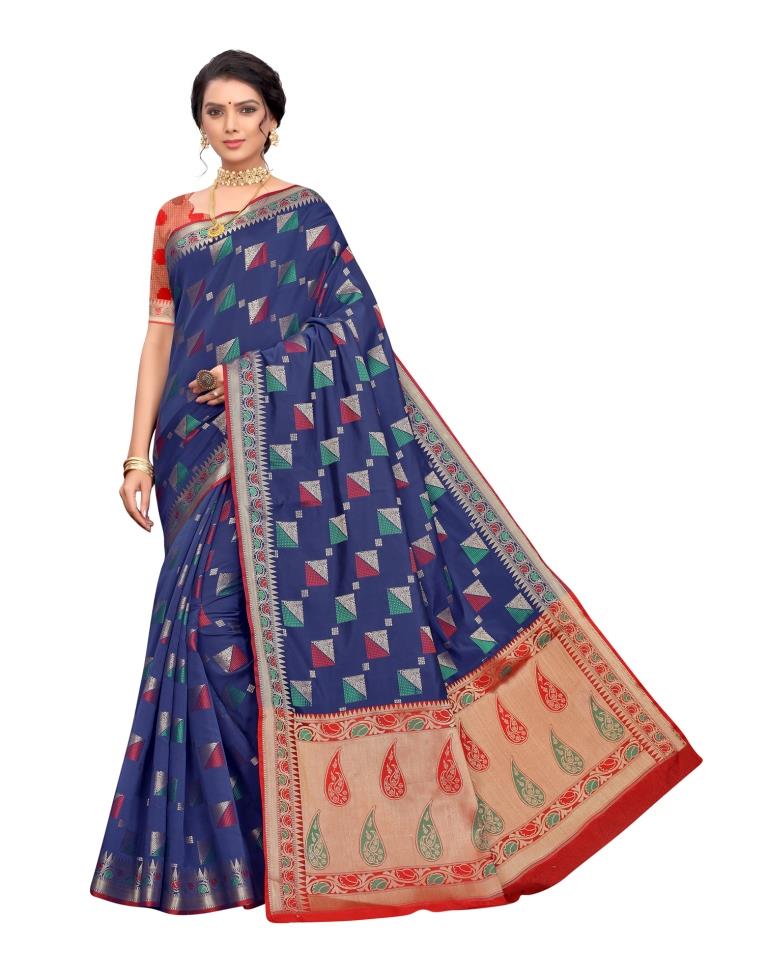 Navy Blue Silk Saree | Leemboodi