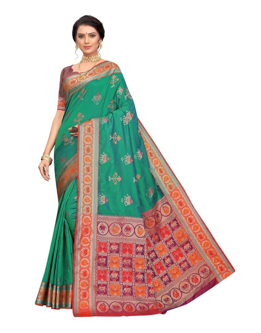 Green Silk Saree | Leemboodi