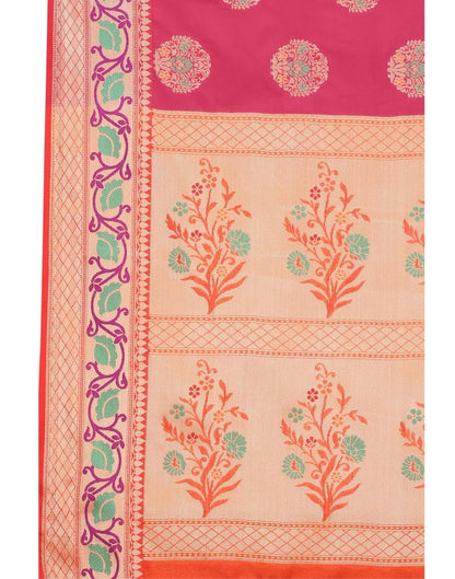 Pink Coloured Poly Silk Jacquard Partywear saree | Leemboodi
