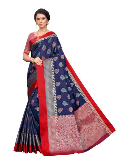 Navy Blue Coloured Poly Silk Jacquard Partywear saree | Leemboodi