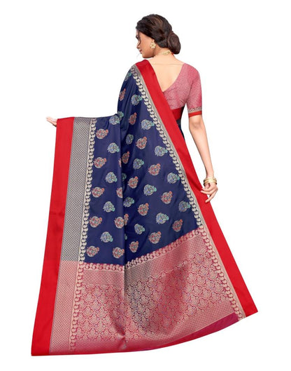 Navy Blue Coloured Poly Silk Jacquard Partywear saree | Leemboodi