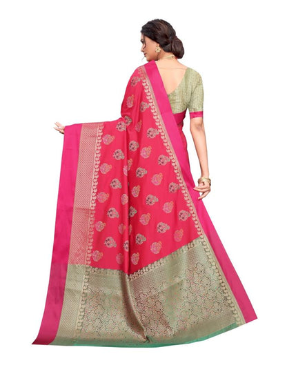 Pink Coloured Poly Silk Jacquard Partywear saree | Leemboodi