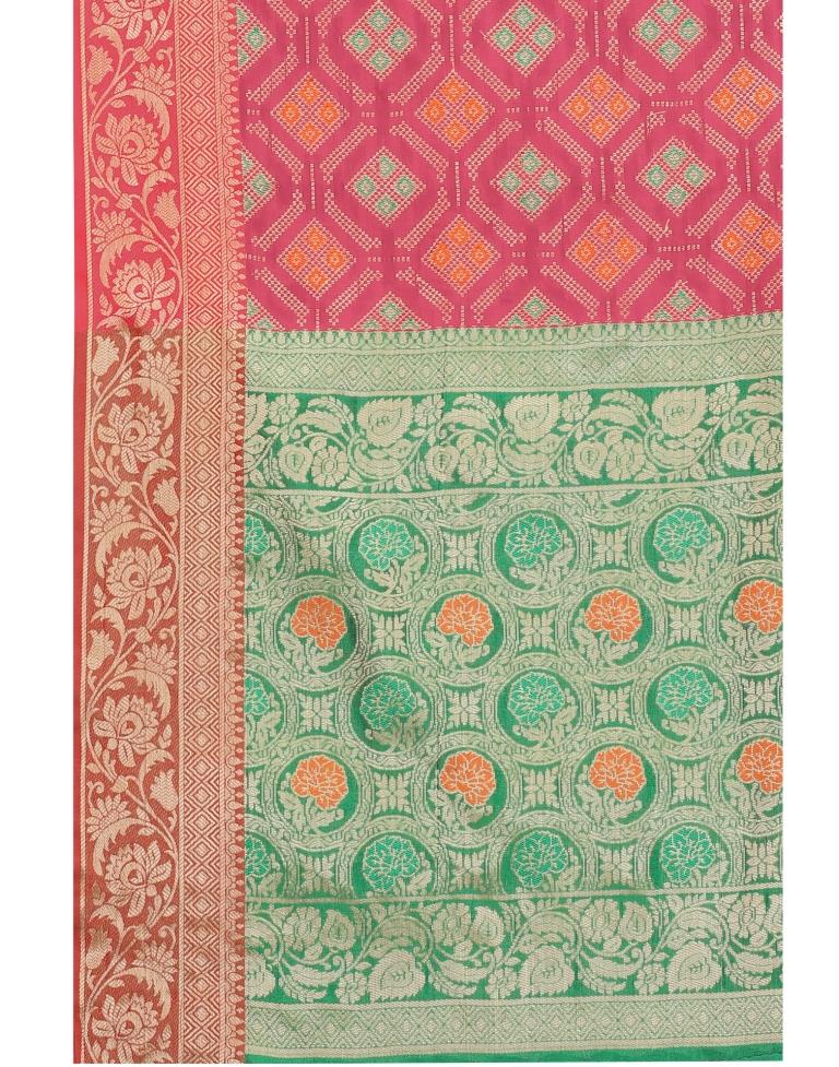 Pink Coloured Poly Silk Jacquard Partywear saree | Leemboodi