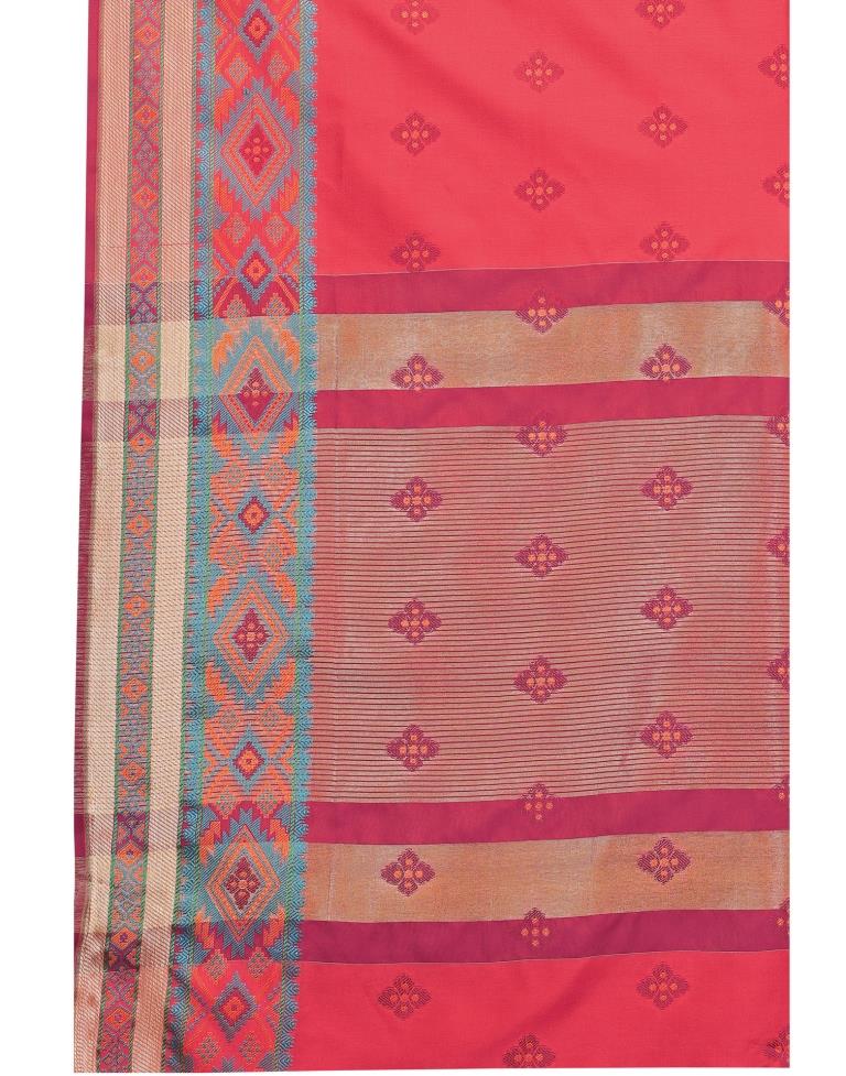 Pink Coloured Poly Silk Jacquard Partywear saree | Sudathi