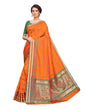 Orange Coloured Poly Silk Jacquard Partywear saree | Sudathi