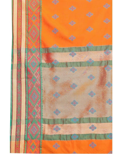 Orange Coloured Poly Silk Jacquard Partywear saree | Sudathi