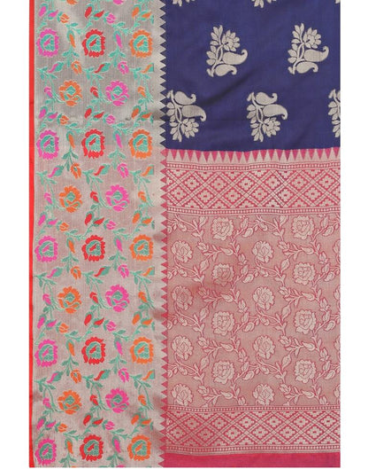 Navy Blue Coloured Poly Silk Jacquard Partywear saree | Leemboodi
