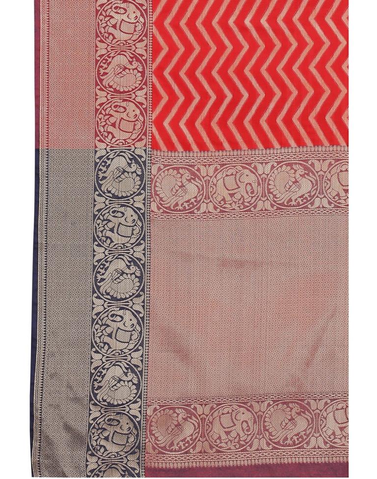Red Coloured Poly Silk Jacquard Partywear saree | Leemboodi