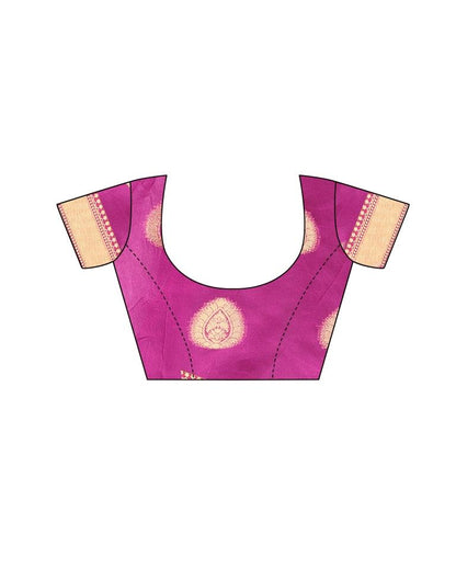 Mahogany Red Coloured Poly Cotton Jacquard Partywear saree | Leemboodi