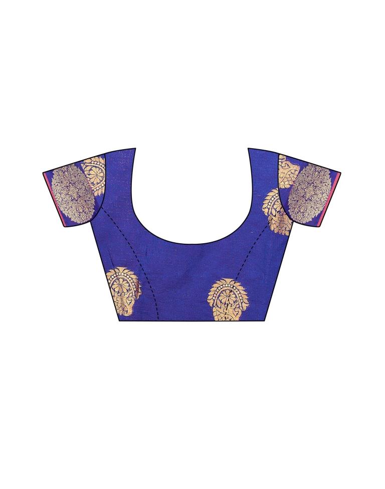 Pink Coloured Poly Cotton Jacquard Partywear saree | Leemboodi