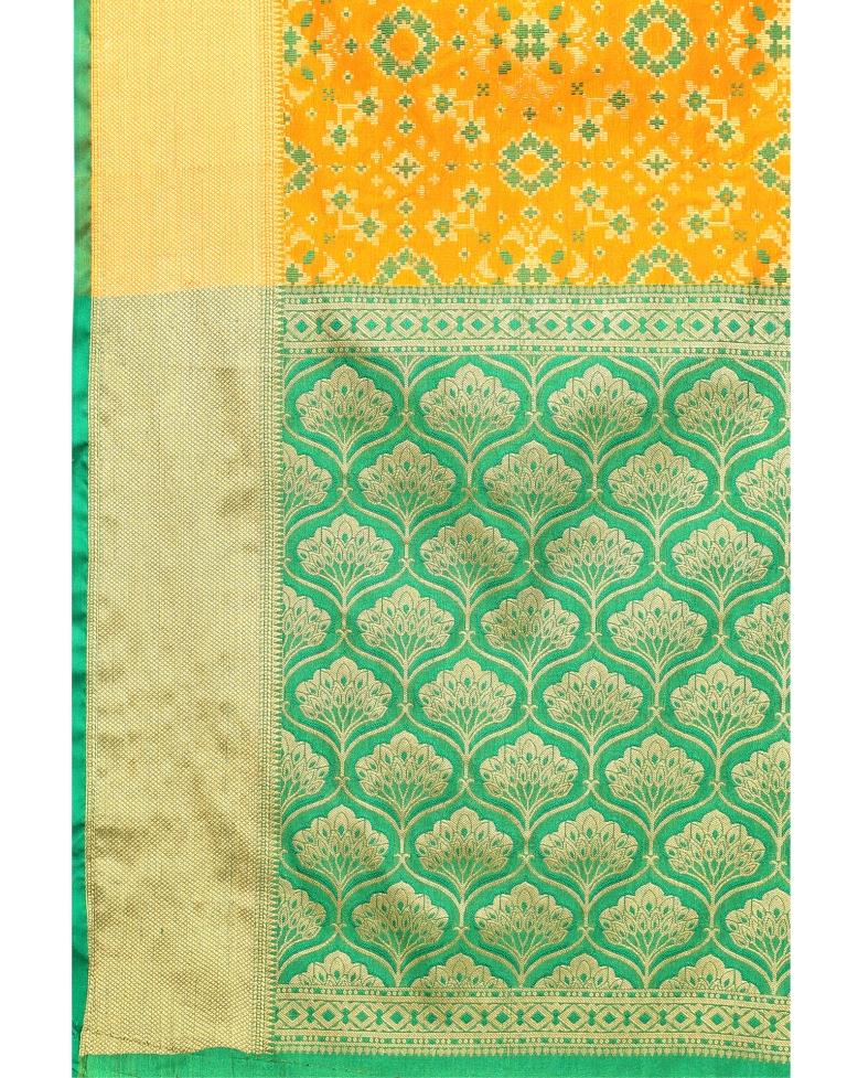 Orange Coloured Poly Silk Jacquard Partywear saree | Leemboodi