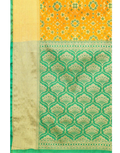 Orange Coloured Poly Silk Jacquard Partywear saree | Leemboodi