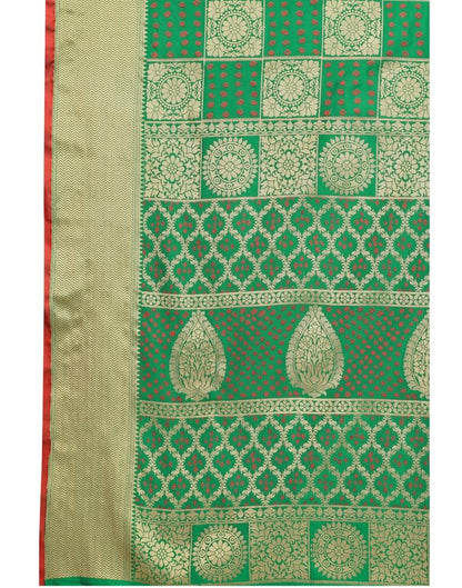 Green Coloured Poly Silk Jacquard Partywear saree | Leemboodi