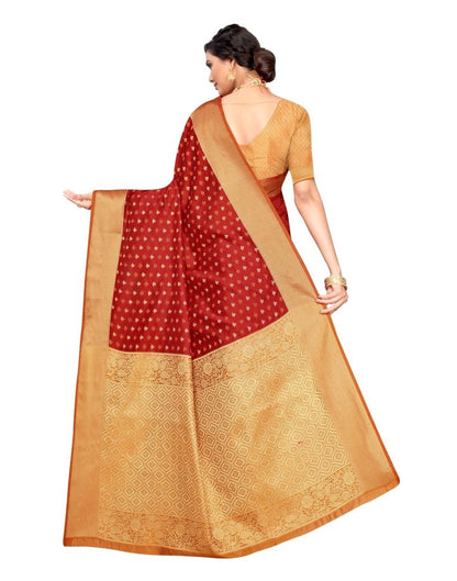 Red Coloured Poly Silk Jacquard Partywear saree | Leemboodi