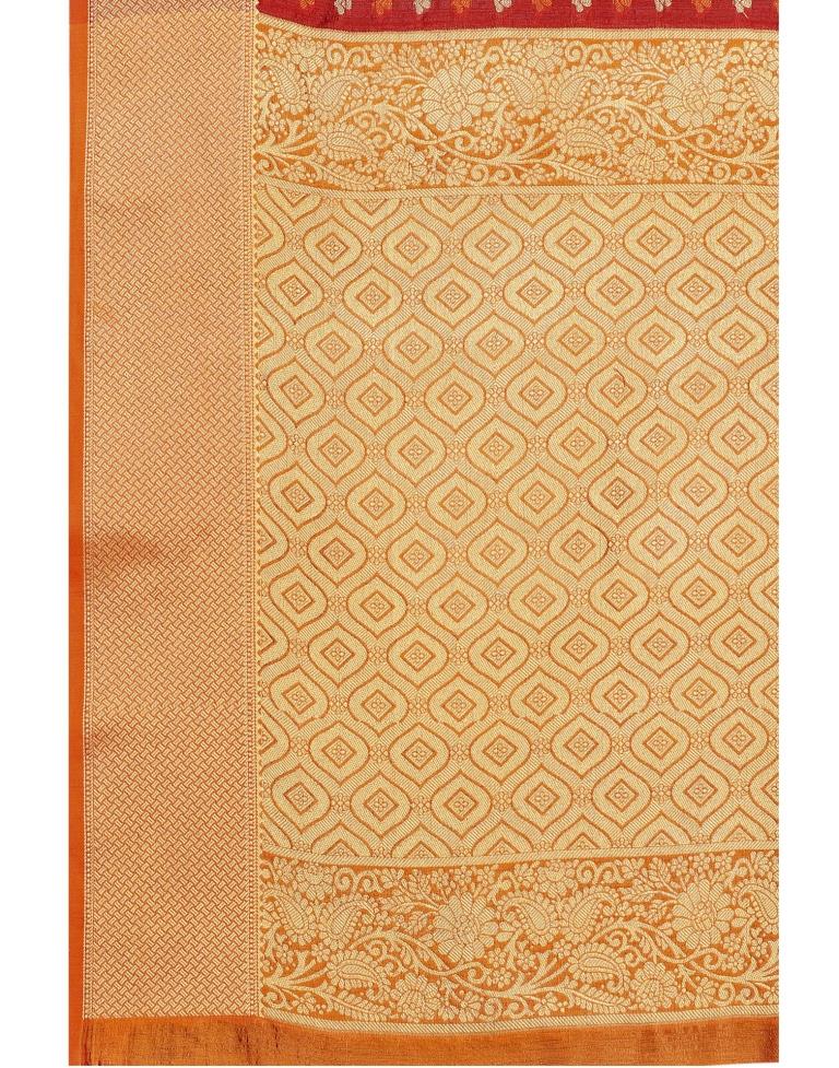 Red Coloured Poly Silk Jacquard Partywear saree | Leemboodi