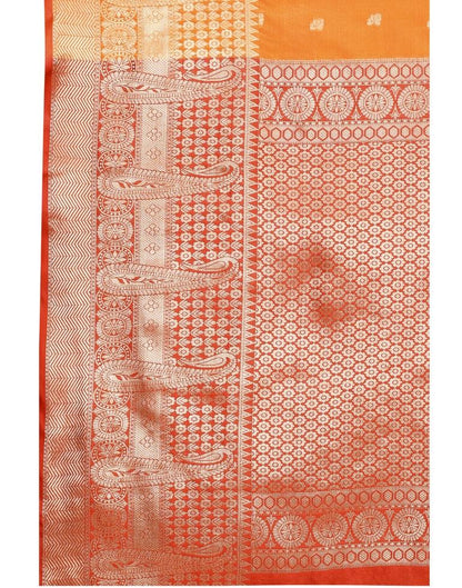 Orange Coloured Poly Silk Jacquard Partywear saree | Leemboodi