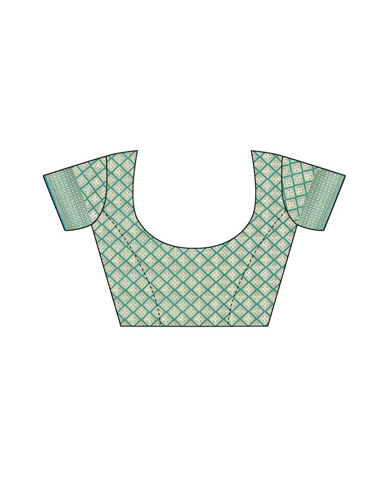 Persian Green Coloured Poly Silk Jacquard Partywear saree | Leemboodi