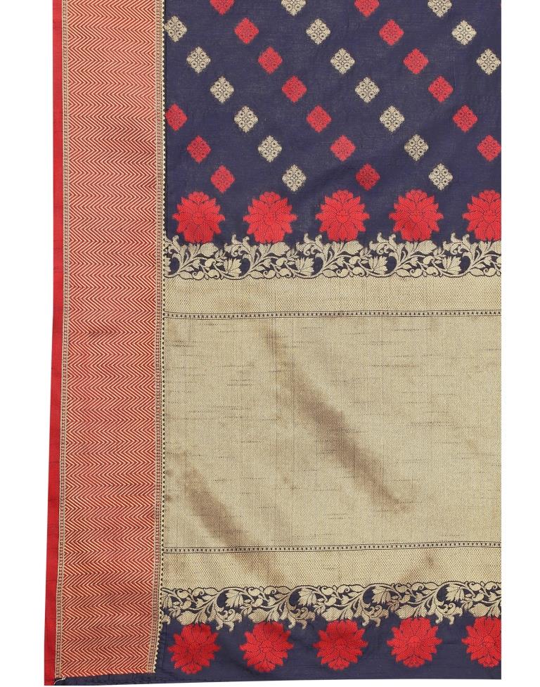 Navy Blue Coloured Poly Silk Jacquard Partywear saree | Leemboodi