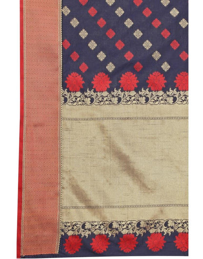 Navy Blue Coloured Poly Silk Jacquard Partywear saree | Leemboodi