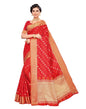 Red Coloured Poly Silk Jacquard Partywear saree | Leemboodi