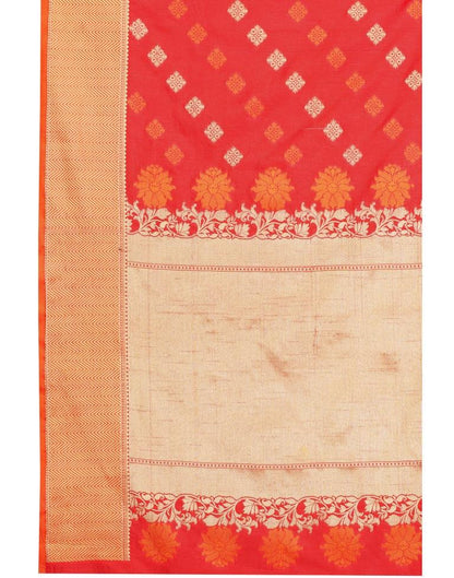 Red Coloured Poly Silk Jacquard Partywear saree | Leemboodi