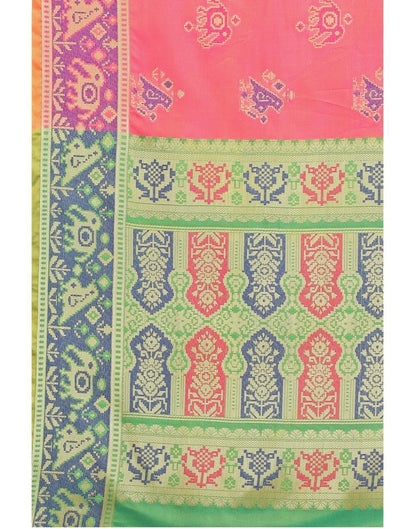 Pink Coloured Poly Silk Jacquard Partywear saree | Leemboodi