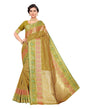Mehndi Coloured Poly Silk Jacquard Partywear saree | Leemboodi