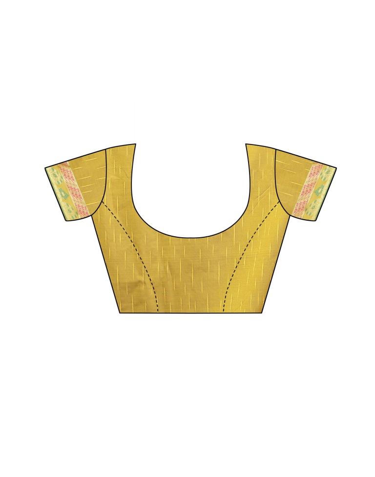 Mehndi Coloured Poly Silk Jacquard Partywear saree | Leemboodi