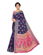 Navy Blue Coloured Poly Silk Jacquard Partywear saree | Leemboodi