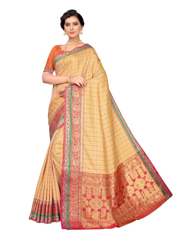Cream Silk Saree | Leemboodi