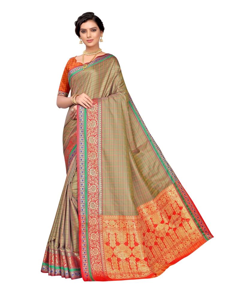 Artichoke Green Silk Saree | Leemboodi