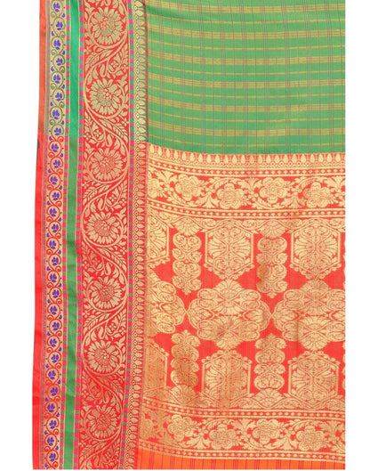 Green Coloured Poly Silk Jacquard Partywear saree | Leemboodi