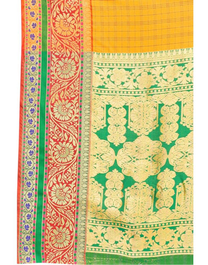 Yellow Coloured Poly Silk Jacquard Partywear saree | Leemboodi