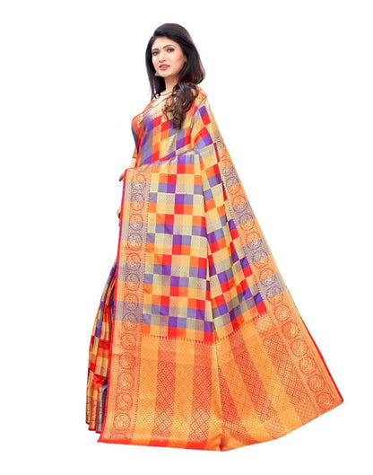 Red Coloured Poly Silk Jacquard Partywear saree | Leemboodi