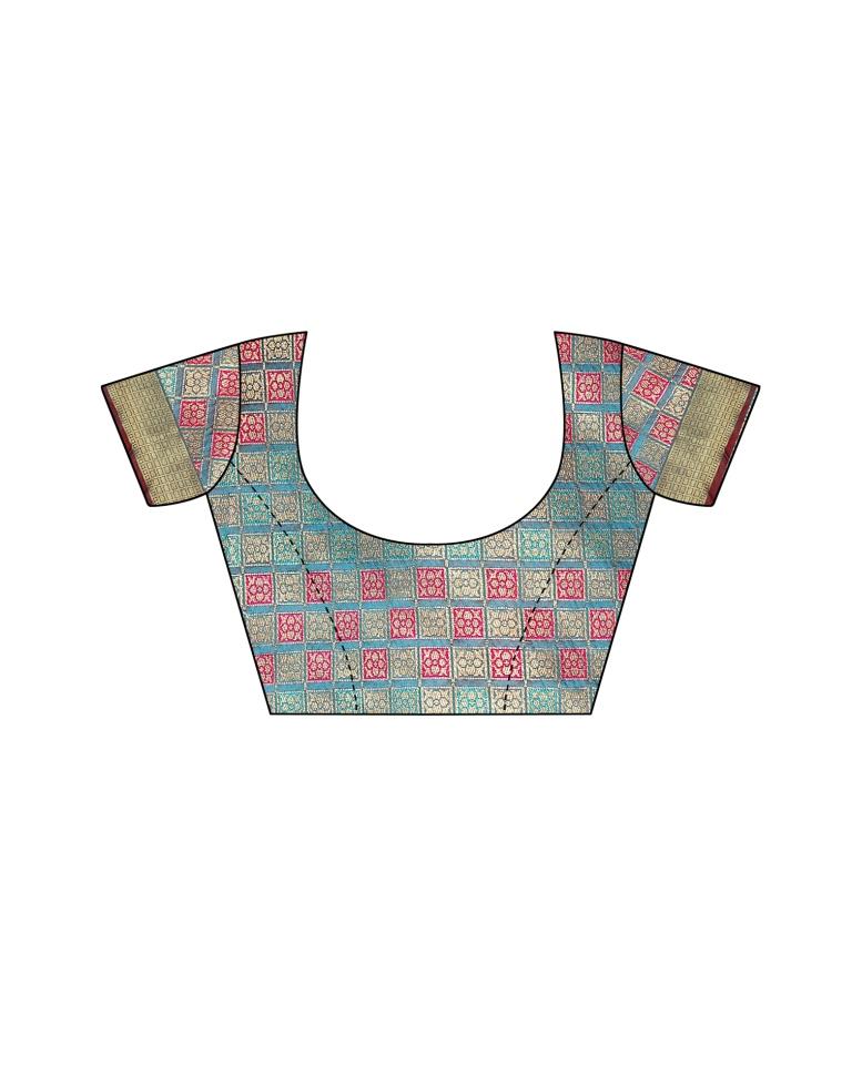 Pink Coloured Poly Silk Jacquard Partywear saree | Leemboodi