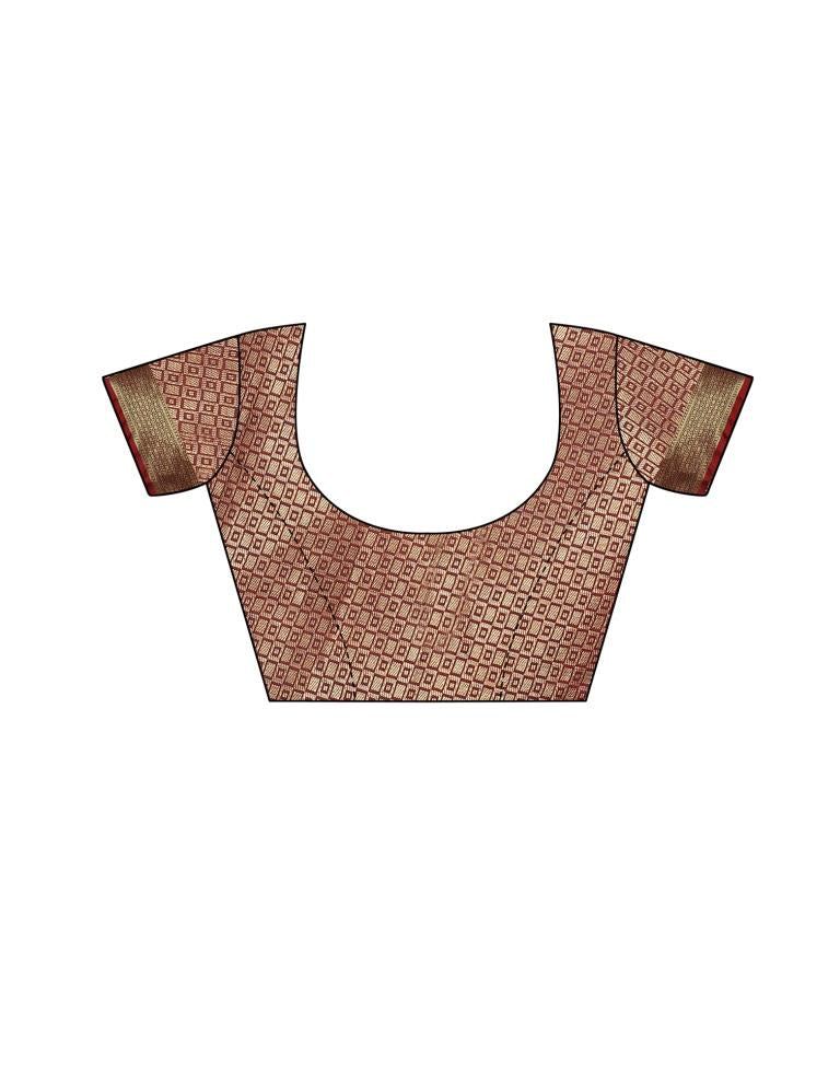 Red Coloured Poly Silk Jacquard Partywear saree | Leemboodi