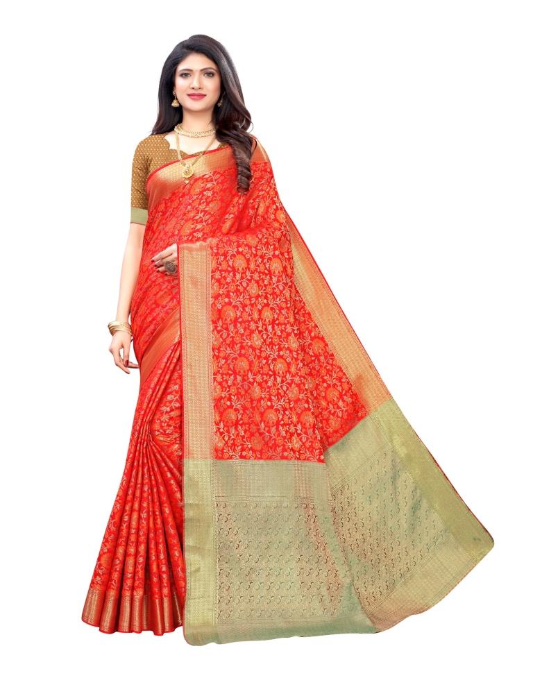 Red Silk Saree | Leemboodi