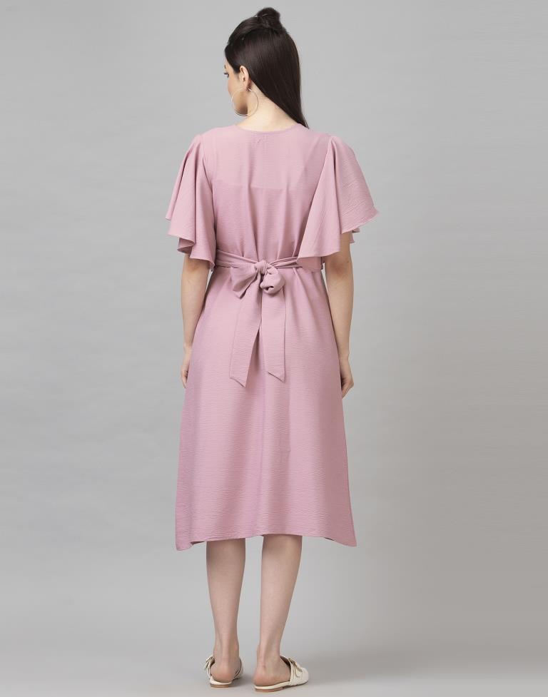 Splendiferous Pink Coloured Dyed Chiffon Dress | Sudathi