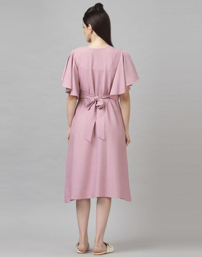 Splendiferous Pink Coloured Dyed Chiffon Dress | Sudathi