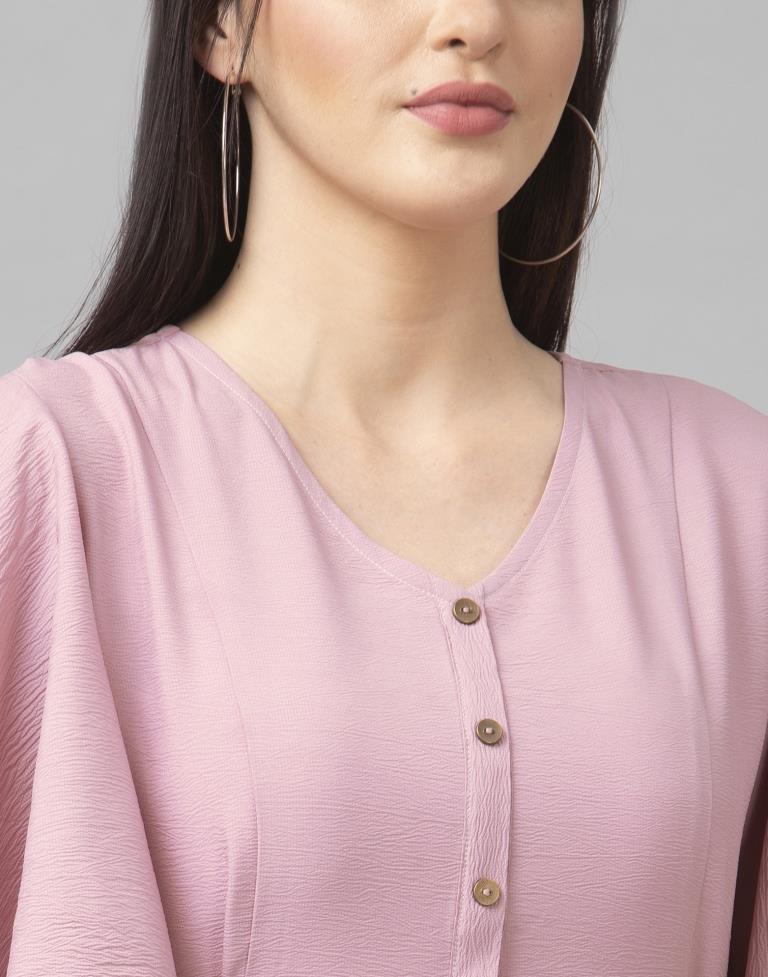 Splendiferous Pink Coloured Dyed Chiffon Dress | Sudathi