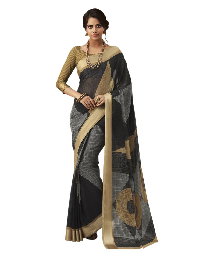 Black Printed Saree | Sudathi