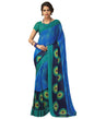 Blue Coloured Chiffon Printed Satin Border Casual saree | Leemboodi