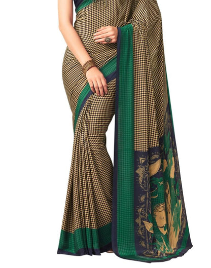 Navy Blue Coloured Printed Silk Saree | Leemboodi