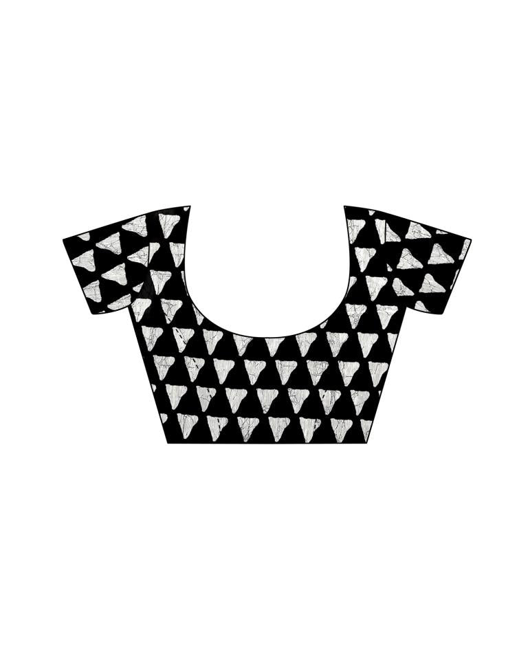 Black Coloured Cotton Blend Printed Casual saree | Leemboodi