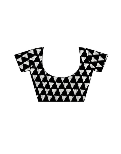 Black Coloured Cotton Blend Printed Casual saree | Leemboodi