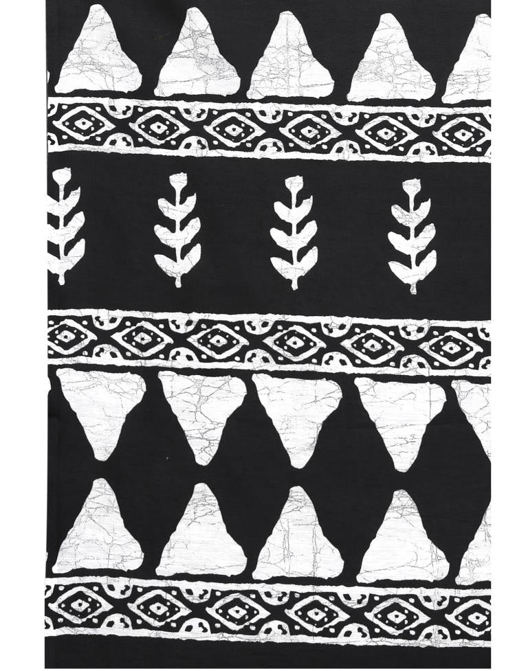 Black Coloured Cotton Blend Printed Casual saree | Leemboodi