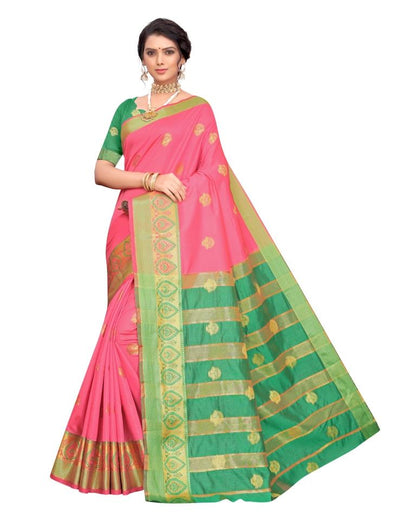 Pink Banarasi Silk Saree