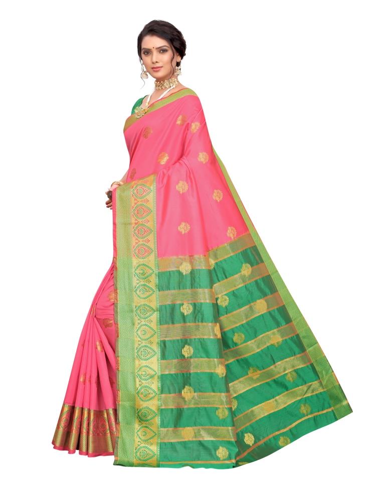 Pink Banarasi Silk Saree