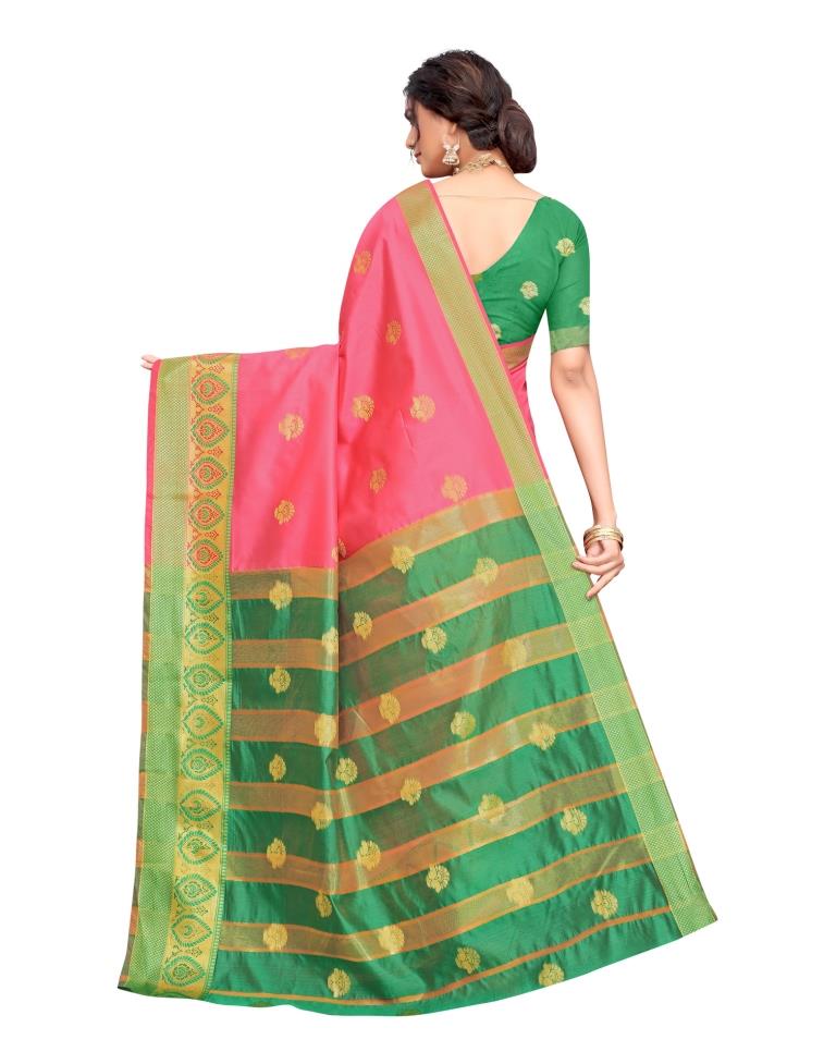 Pink Banarasi Silk Saree