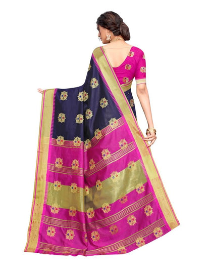 Navy Blue Coloured Poly Silk Jacquard Partywear saree | Sudathi